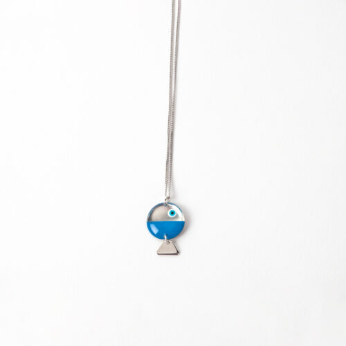 fish XXS pendant round silver